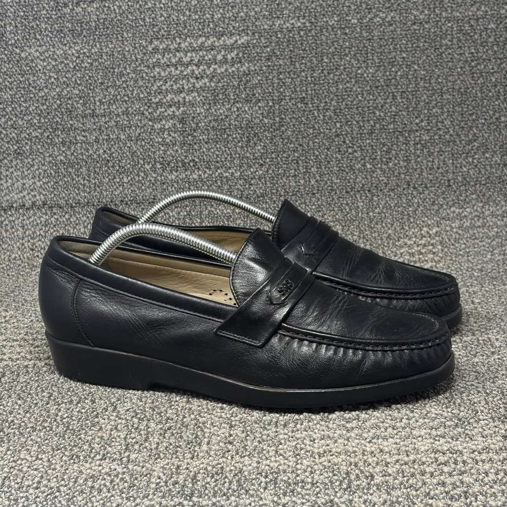 SAS Ace Men's 10.5W Black Leather TRIPAD Comfort Moccasin Loafers USA Handsewn